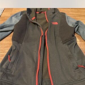 The North Face Olive and pink Fleece Jacket xs